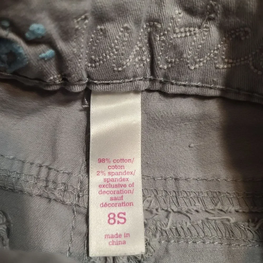Justice Premium Girls Light Gray Jeans Pants Size 8S
